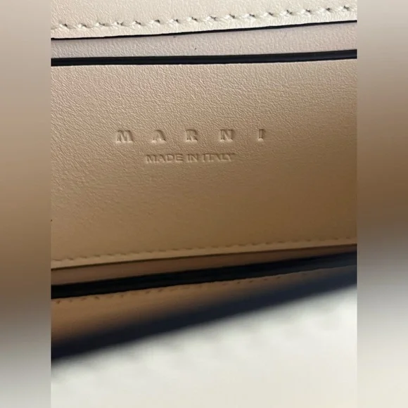 MARNI Mini Trunkaroo Leather Shoulder Bag- Off White - Picture 12 of 14
